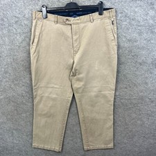 Bruhl Trousers Mens 40s Beige Montana Chino Tapered Bottoms Zip Fly Pants Bottom