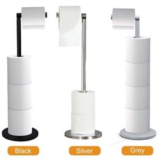 2 in 1 Toilet Paper Holder Bathroom Free Standing Tissue Roll Storage Rack