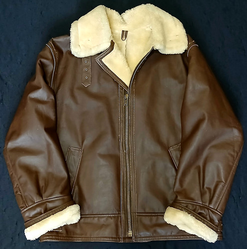 Vgc leather flying jacket - flying,