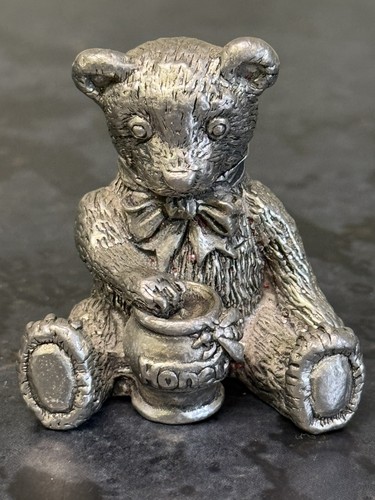Pewter vintage teddy bear pin - vintage,