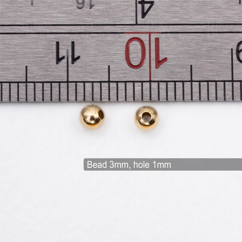 9ct gold round spacer beads - gold,