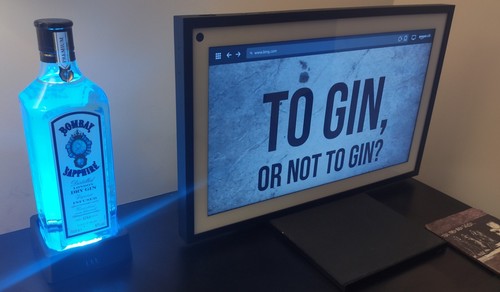 Bombay sapphire gin bottle - bombay,