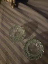 Vintage Partylite Crystal Tealight Votive Candle Holders Rockport Set Of 2