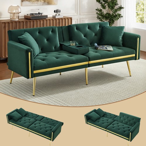 Seater velvet sofa bed - sofa,
