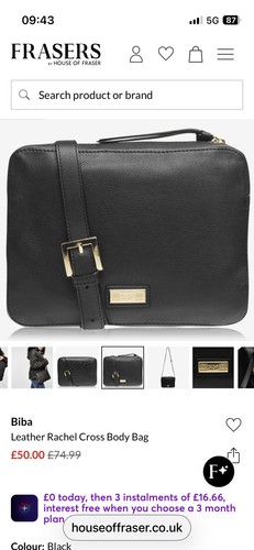 Biba black leather crossbody - biba,