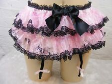 sissy PINK satin lace ruffle