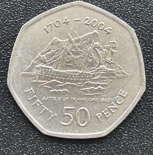 2004 gibraltar 50p coin - -,