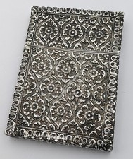 ELKINGTON & CO INDIAN STYLE SILVER PLATE CALLING CARD CASE c1870