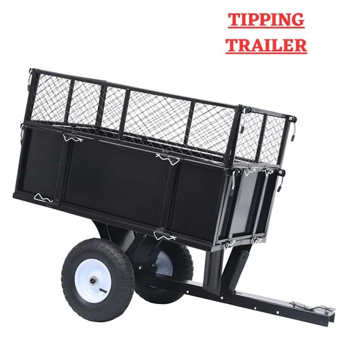Tipping trailer for lawn mower - trailer,