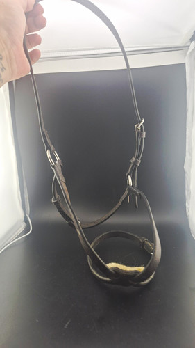 Brown leather grackle noseband - brown,