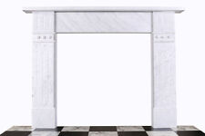 Edwardian Plain Fireplace Surround Fluted Italian White Carrara Marble Free Del.