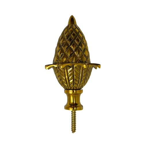 Brass clock finial acorn - brass,