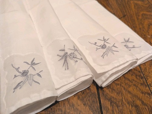 Vintage white napkins with - white,
