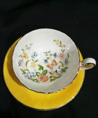 Vintage aynsley yellow - yellow, cottage