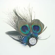 Wedding Vintage Headpiece Peacock Feather Fascinator Hair Clip Party