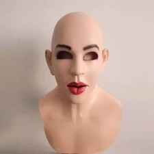 Realistic Beauty  Latex Female Cosplay Woman Full Head Mask  Cosplay Props