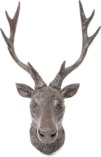 Vintage aged resin reindeer - aged,