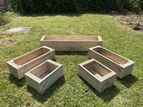 Wooden garden decking planter - garden,