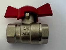NEW Ball Valve - 3/8" BSP Red Butterfly Handle - FF    UK SELLER