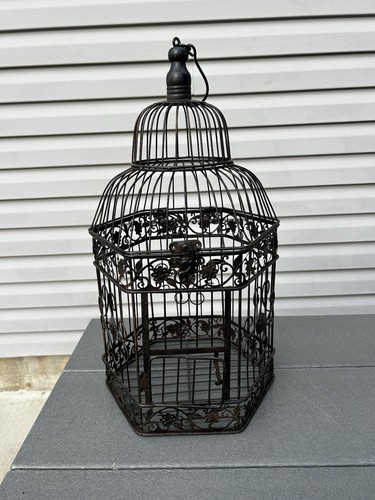 Vintage style metal bird cage - vintage,