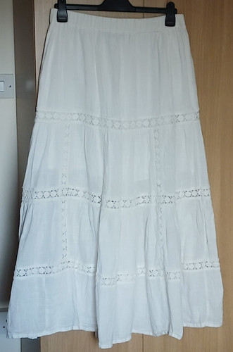 Long white crochet gypsy - long,