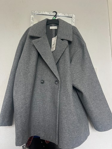 Zara soft grey double breasted - soft,