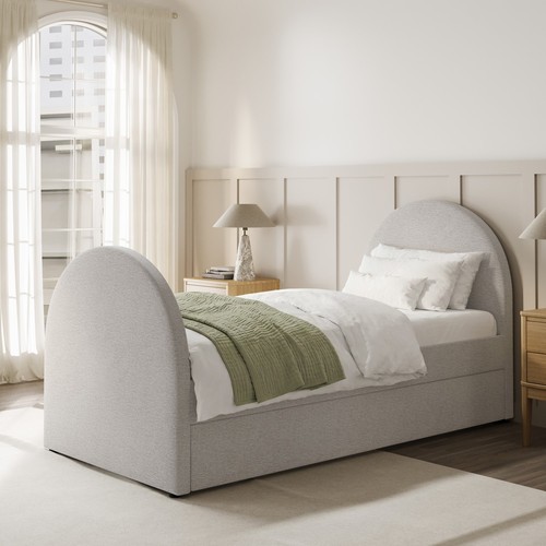 Grey upholstered single - upholstered,