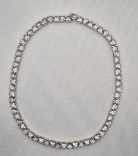 Tennis necklace crystal silver - necklace,