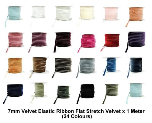 7mm velvet elastic ribbon - 7mm,
