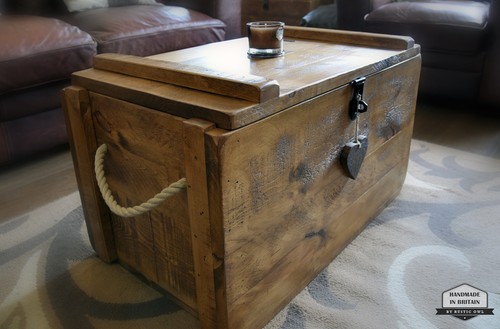 Rustic wooden chest - wooden, trunk