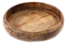 Large Solid Wooden Bowl 34cm Heavy Rustic Style Table Centrepiece