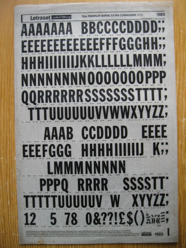 Letraset upp num - x,