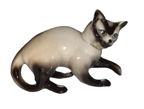 Vintage porcelain siamese cat - porcelain,