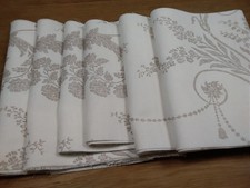 Laura Ashley Josette Off White/Truffle Fabric - 6 x Remnant /Craft pieces
