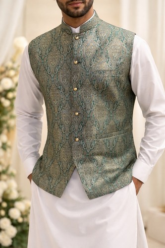Men waistcoat green pakistan - men,