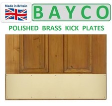 POLISHED BRASS PROTECTION DOOR PLATE WITH FIXING SCREWS FOR TIMBER DOOR.