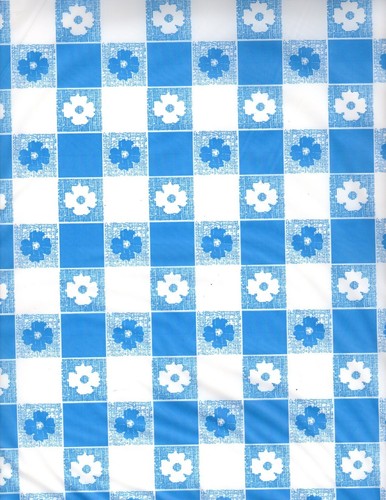 Blue and white gingham table - blue,