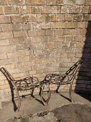 Vintage cast iron bench ends - iron,