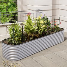Large Zinc Galvanised Metal Garden Oval Troughs FLower Pot Planters Window Box