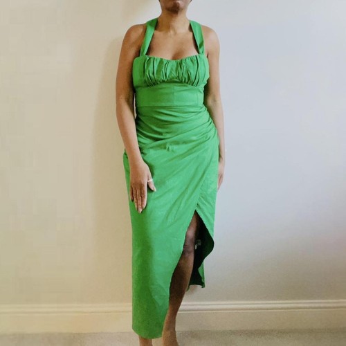 Zara green draped - draped, dress