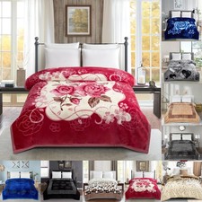 New Heavy Weight 2PLY Reversible Comforter Warm Soft Blanket Bed Throw King Size