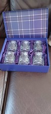 Edinburgh Crystal Whisky Glasses x 6 Lomond Pattern In Original Box Excellent