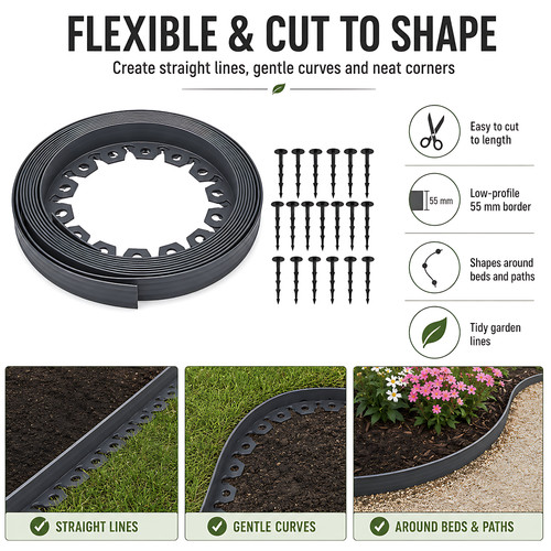Grey lawn edging - grey,