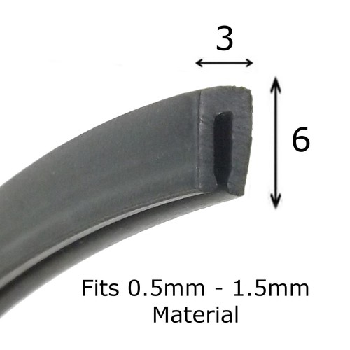 Small rubber channel - rubber, u