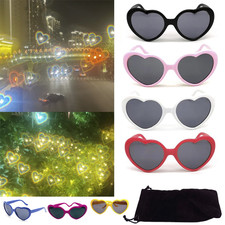 2 Pair Quality Diffraction Glasses Love Heart Shape Hovering Effect Women's Sung