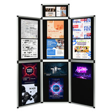 Double-side 7 Panel Folding Display Panel Board Kit-Bag & Header Aluminium Frame