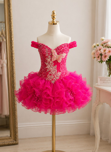 Girls pink swarovski crystal - pink,