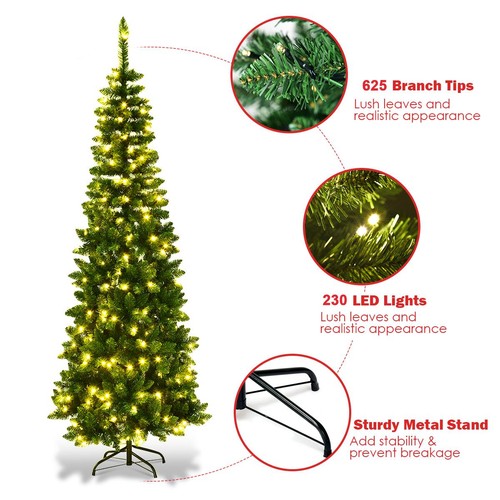 Christmas tree pre lit slim - christmas,