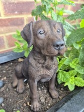 Chocolate Labrador Ornament Figurine Vivid Arts Garden Ornament Memorial Dog Gif