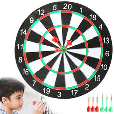 FULL SIZE 17" DARTBOARD SET 6 DARTS FUN FAMILY DART BOARD GAME ADULTS KIDS XMAS